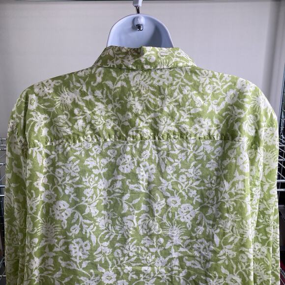 Macy’s Charter Club Women's Green Floral Button Up Blouse Size 20W Fairy Boho - Picture 8 of 11